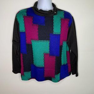 Vintage Blair Retro 90s Colorblock Sweater/ Sweatshirt / Shirt Women's Size XL